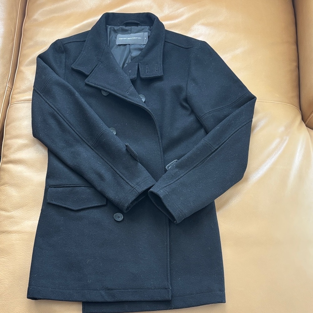 French Connection Classic Black Peacoat